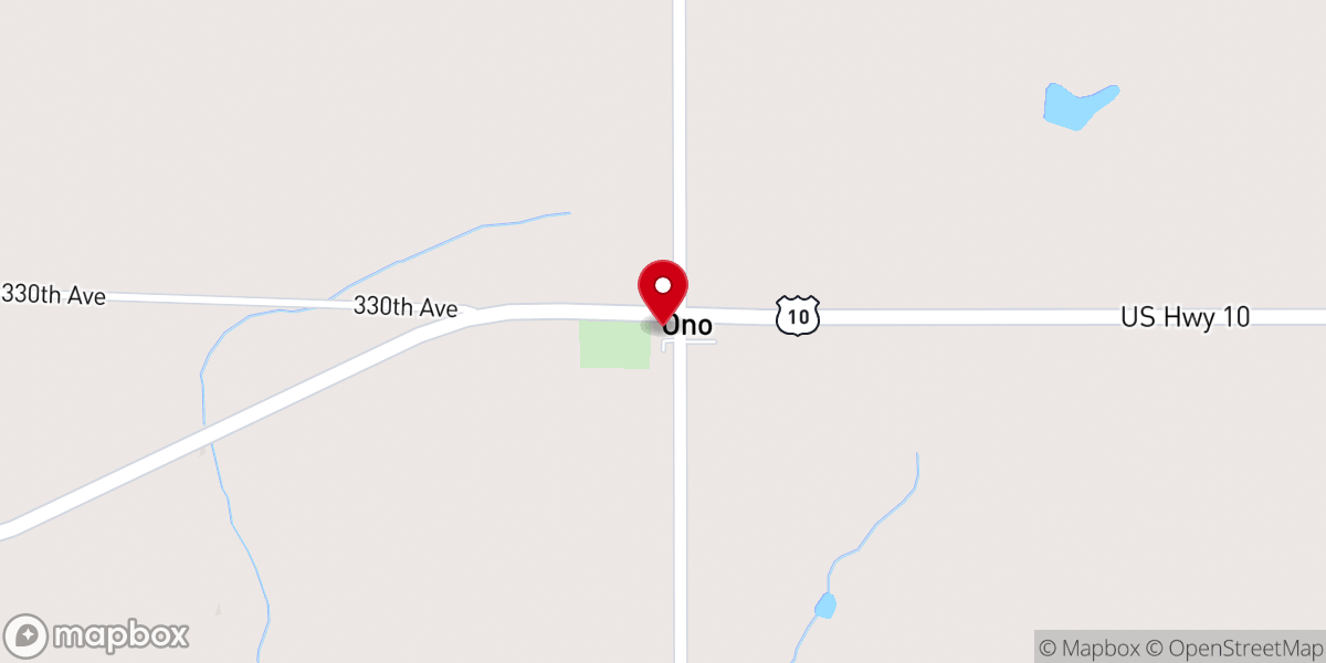 Map showing location of Ono United Methodist Church