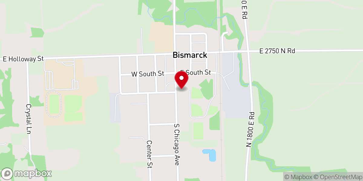 Map showing location of Bismarck United Methodist Church