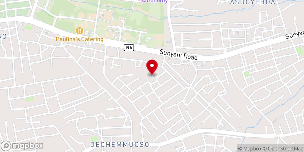 Map showing location of Power Chapel Worldwide Kumasi