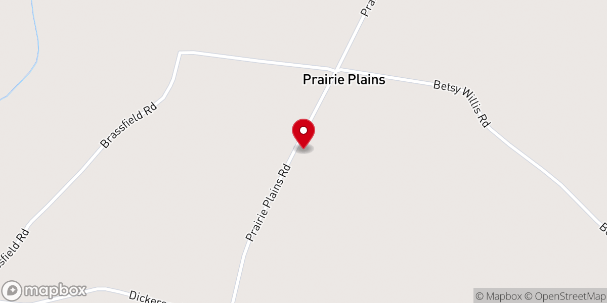 Map showing location of Prairie Plains Church of Christ
