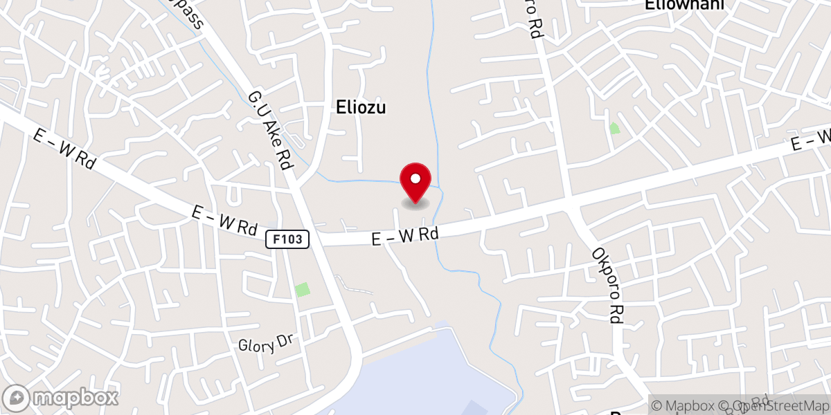 Map showing location of WINNERS CHAPEL OKPORO ROAD