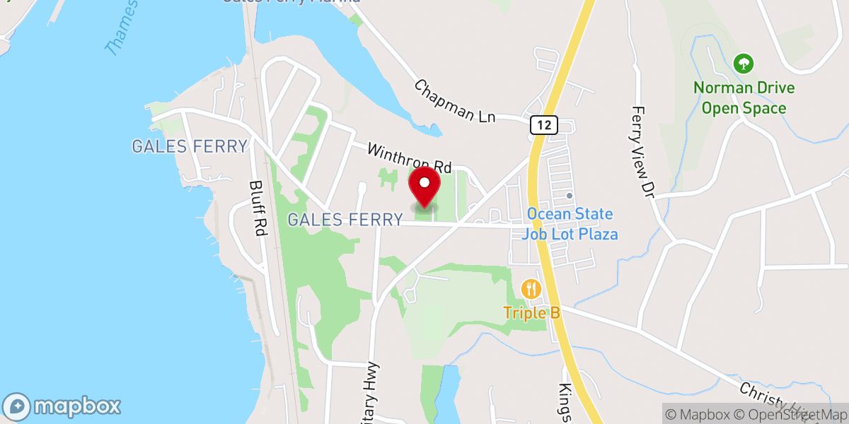 Map showing location of Gales Ferry Community Center Inc