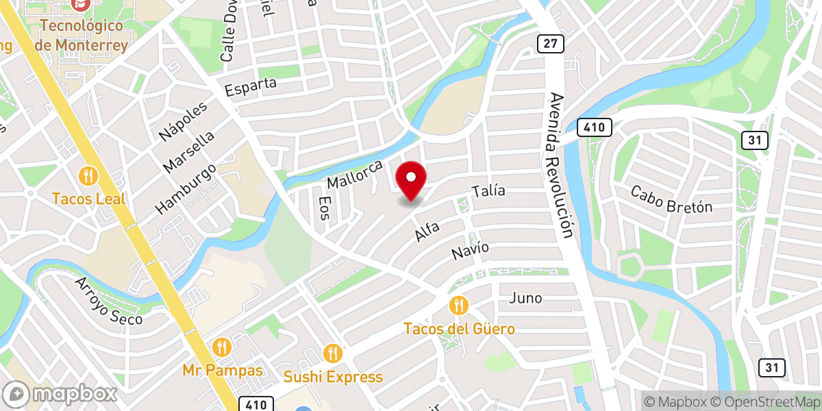 Map showing location of Templo San Maximiliano María Kolbe