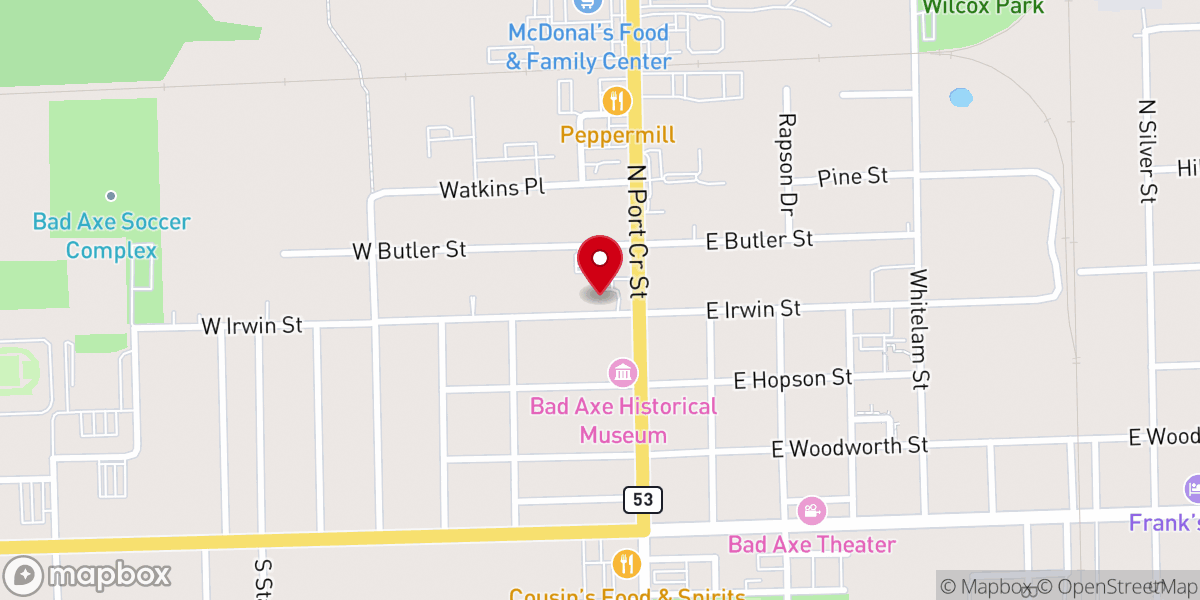 Map showing location of Savior Lutheran Church