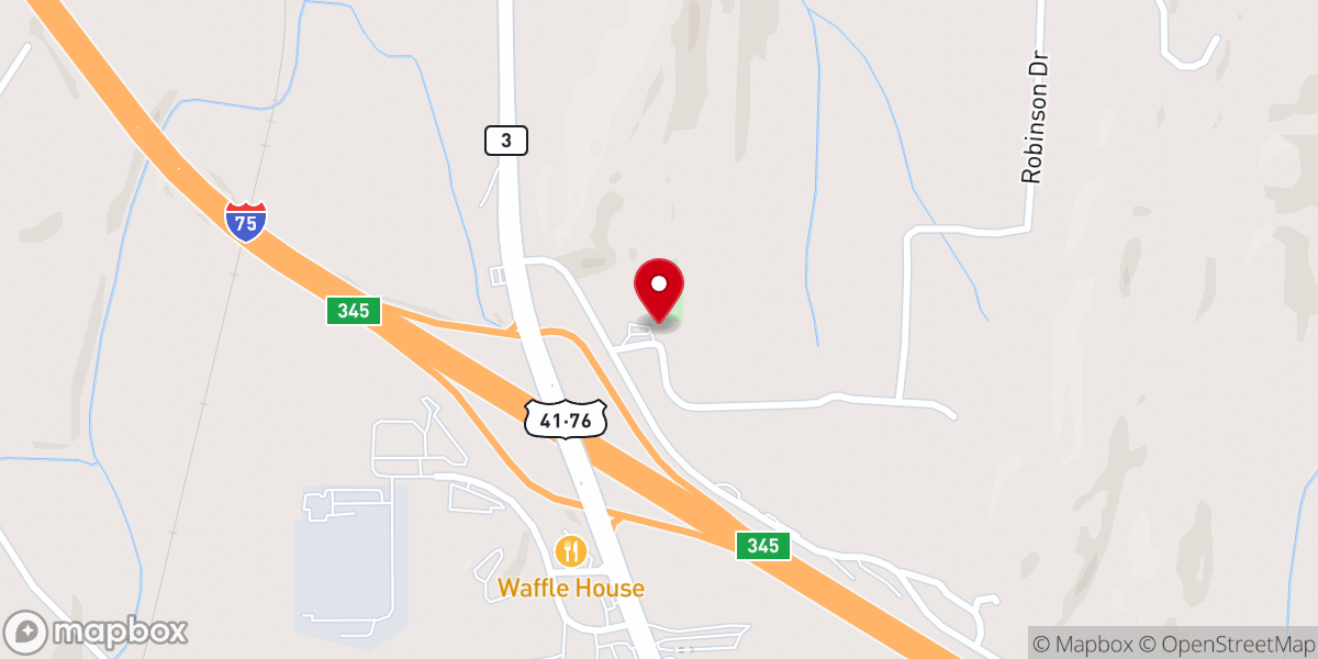 Map showing location of Ebenezer Baptist Church