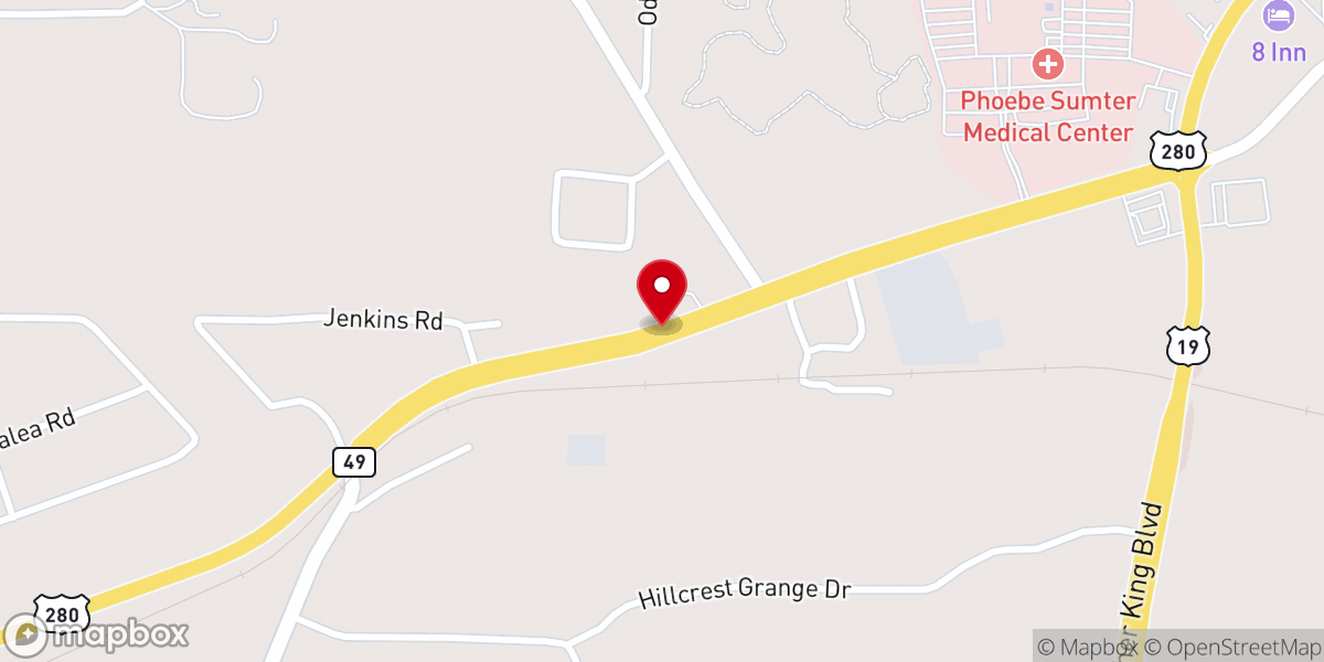 Map showing location of Antioch Church