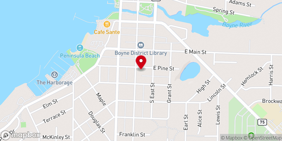 Map showing location of First Presbyterian Church