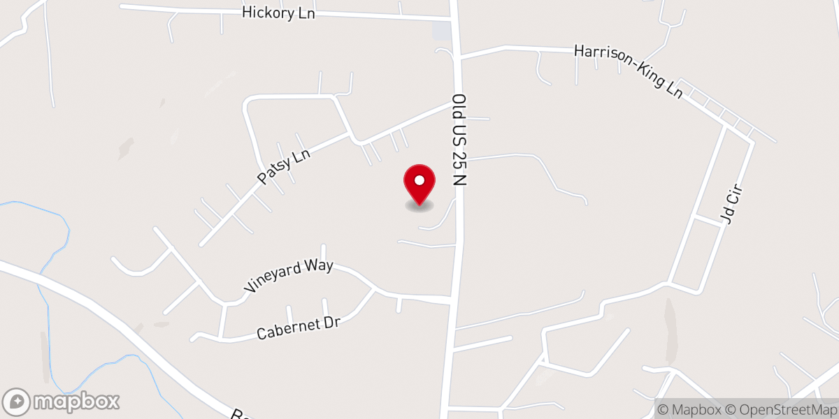 Map showing location of Gethsemane Baptist Church
