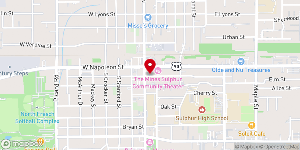 Map showing location of Care Help Of Sulphur, Inc. - Food Distribution Center