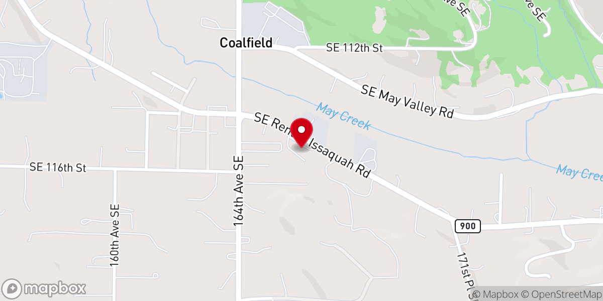 Map showing location of May Valley Alliance Church