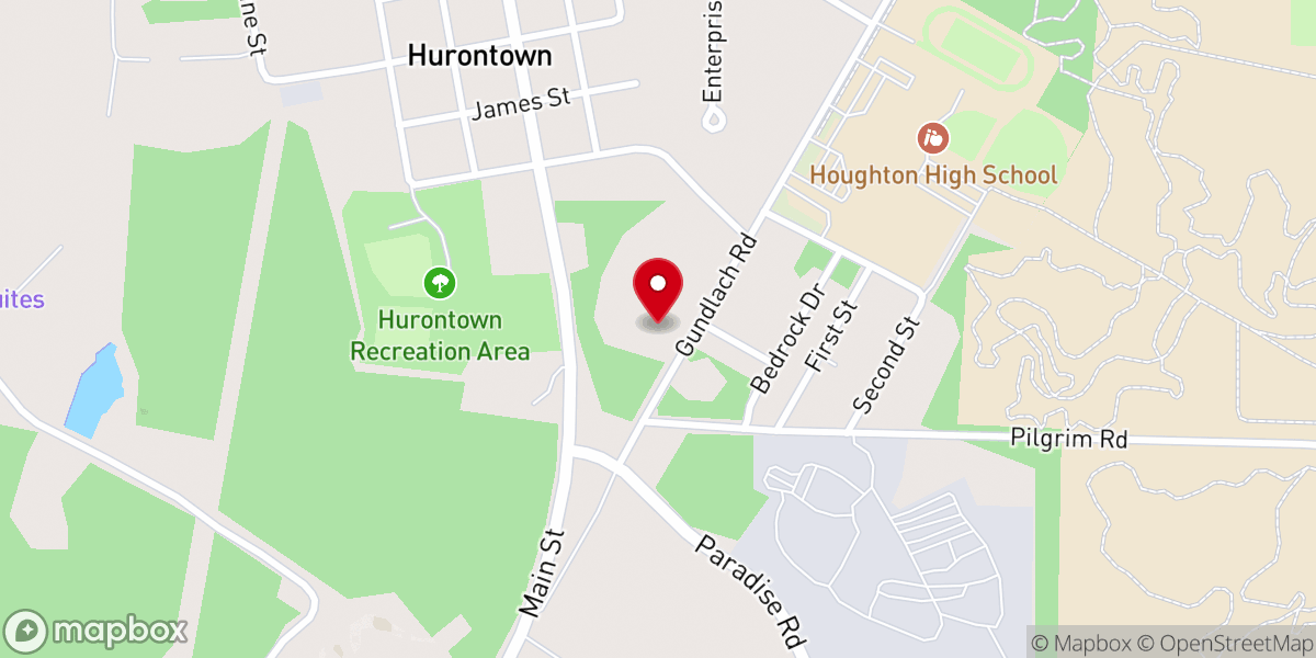 Map showing location of First Apostolic Lutheran Church