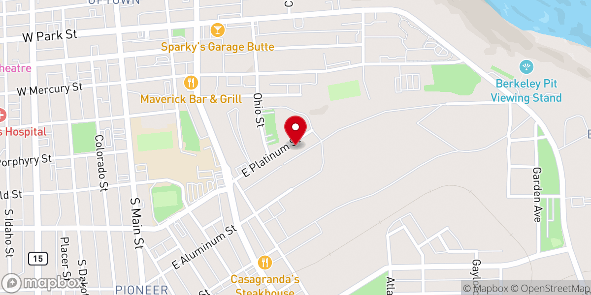 Map showing location of Butte Rescue Mission