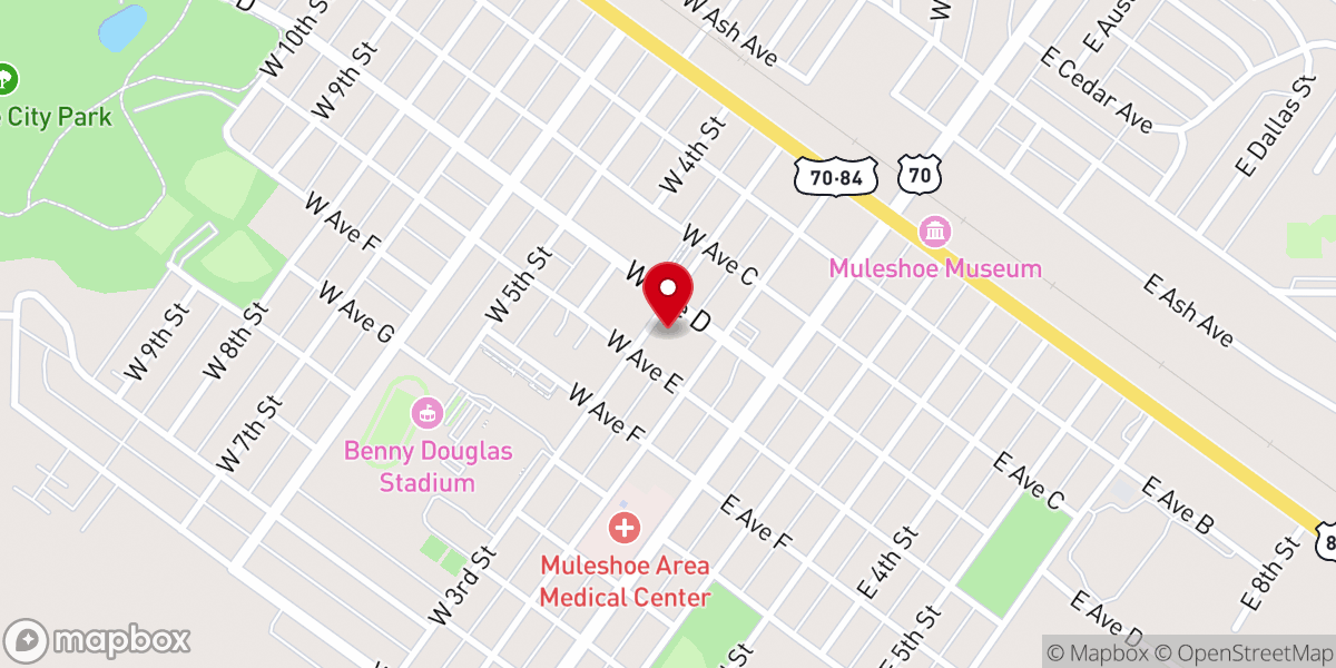 Map showing location of First Baptist Church