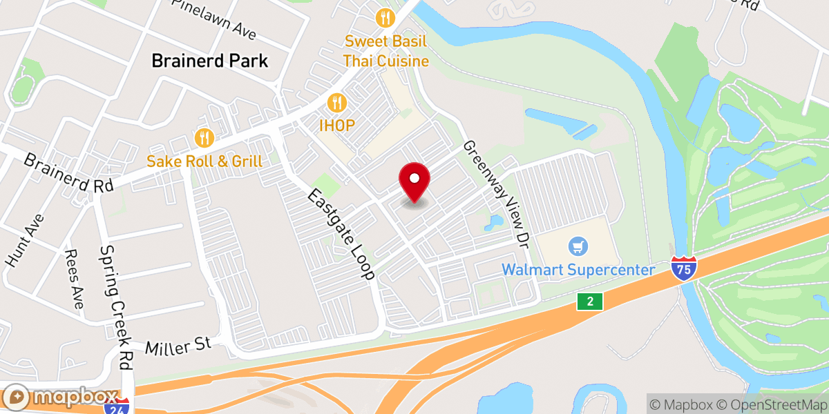 Map showing location of Catholic Charities