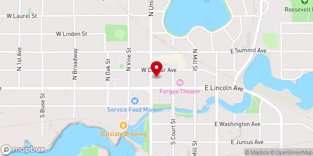 Map showing location of Fergus Falls Area Habitat For Humanity