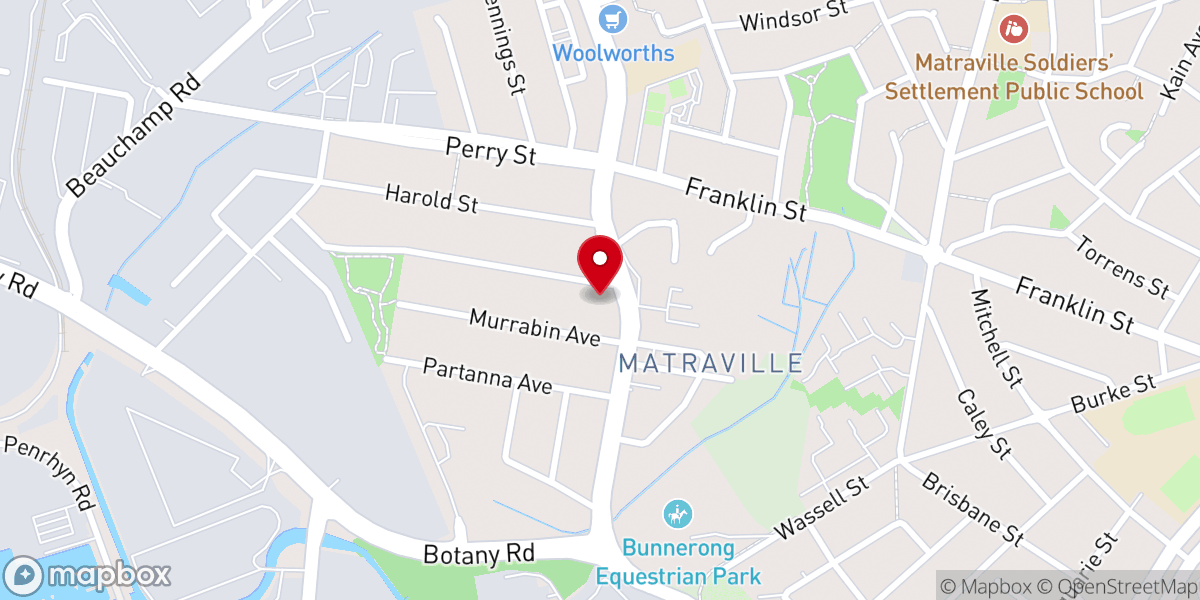Map showing location of Matraville Baptist Church