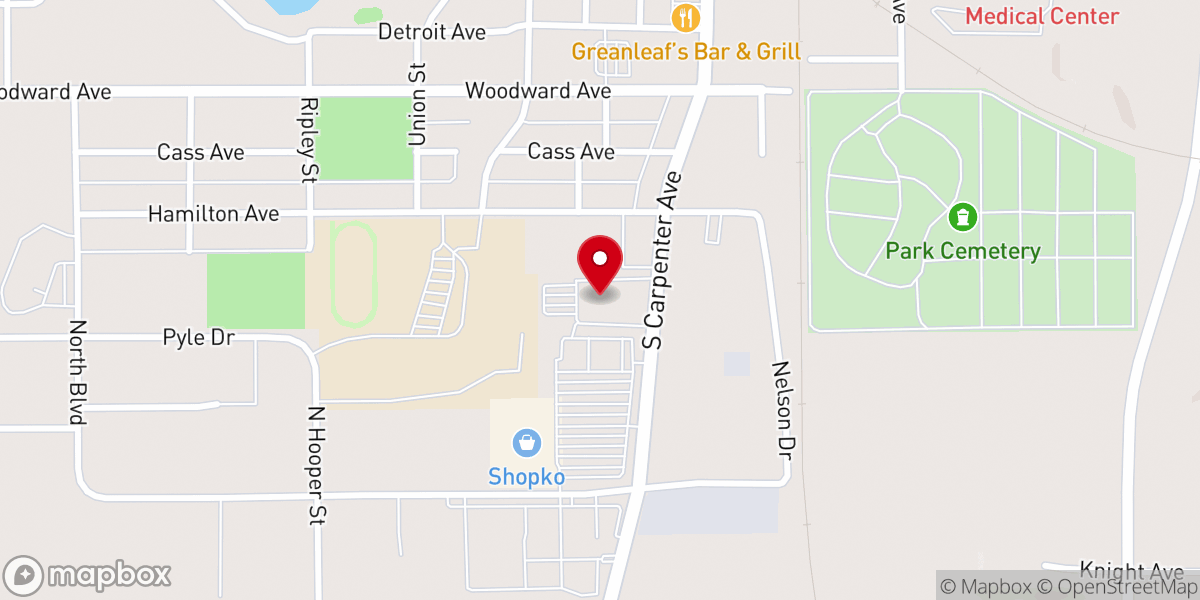 Map showing location of Immanuel Baptist Church