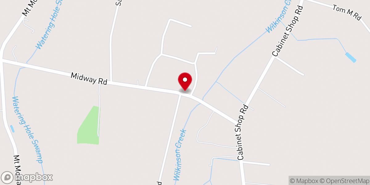 Map showing location of Gospel Tabernacle Baptist Church