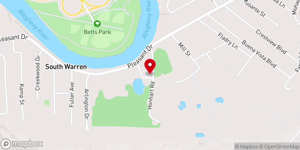 Map showing location of Warren Full Gospel Church