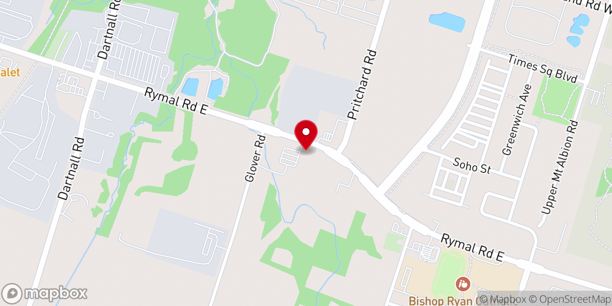 Map showing location of Saint Mina's Coptic Orthodox Church, Hamilton