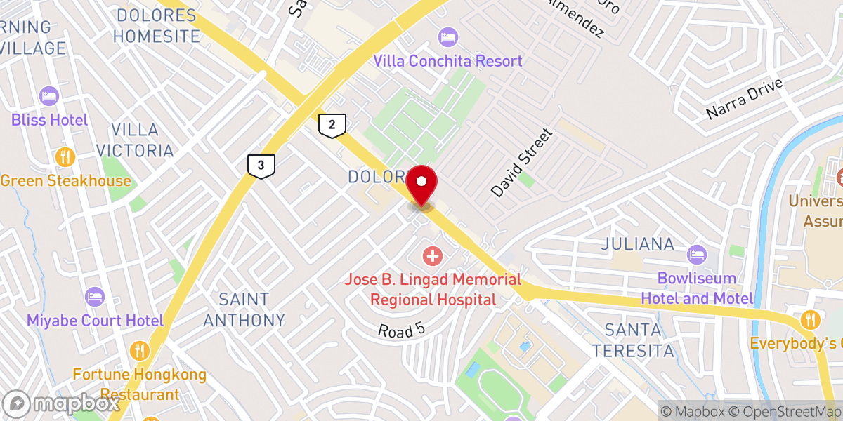 Map showing location of Members Church of God International - MCGI Dolores, San Fernando, Pampanga