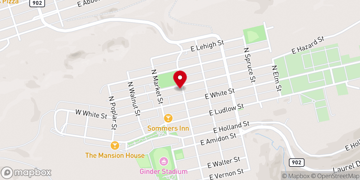 Map showing location of Summit Hill Heritage Center