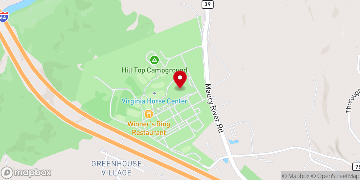Map showing location of Virginia Horse Center