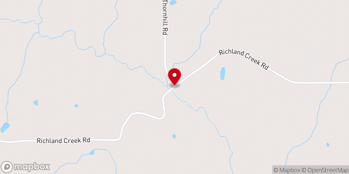 Map showing location of Richland Creek Church