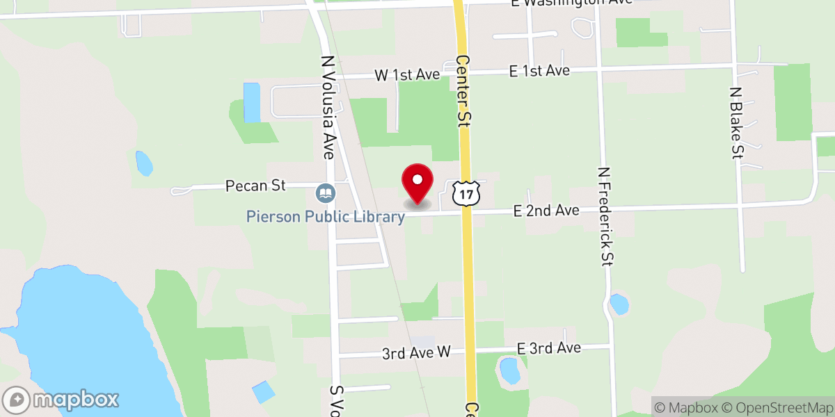 Map showing location of Pierson Methodist Church