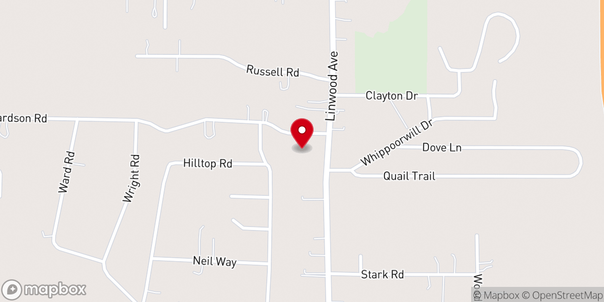 Map showing location of Mission Point Baptist Church