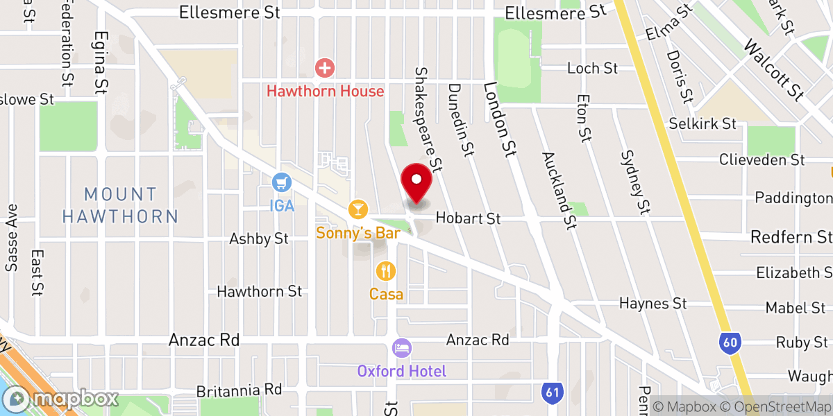 Map showing location of Mounty Church (Mt Hawthorn Baptist Church Inc)
