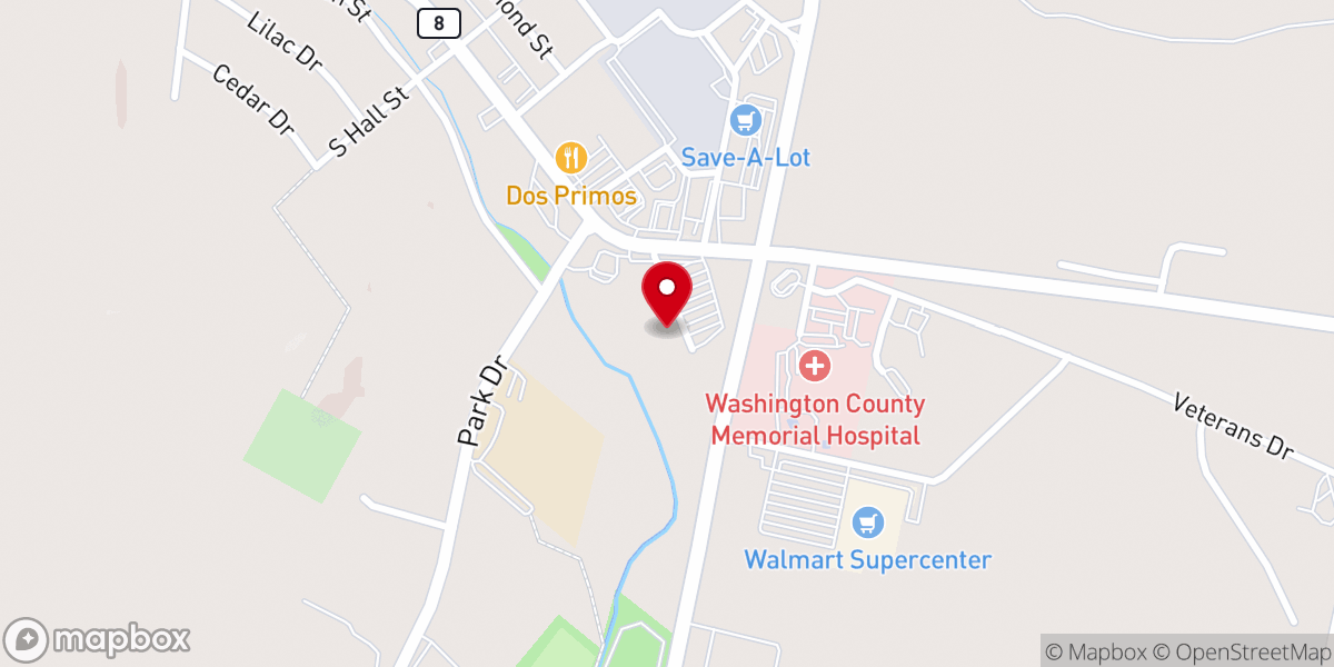 Map showing location of Harps Food Stores