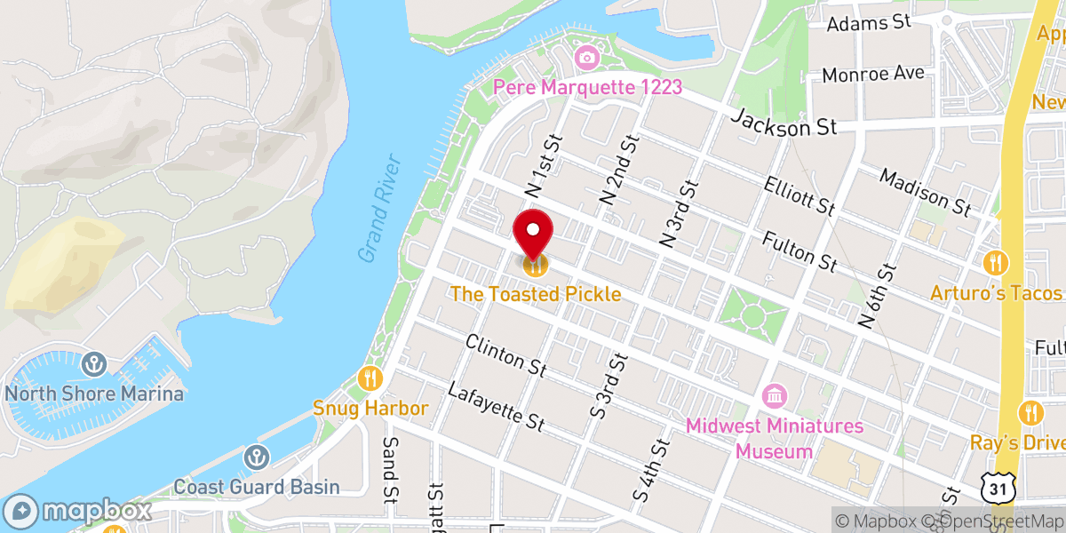 Map showing location of The Toasted Pickle Grand Haven
