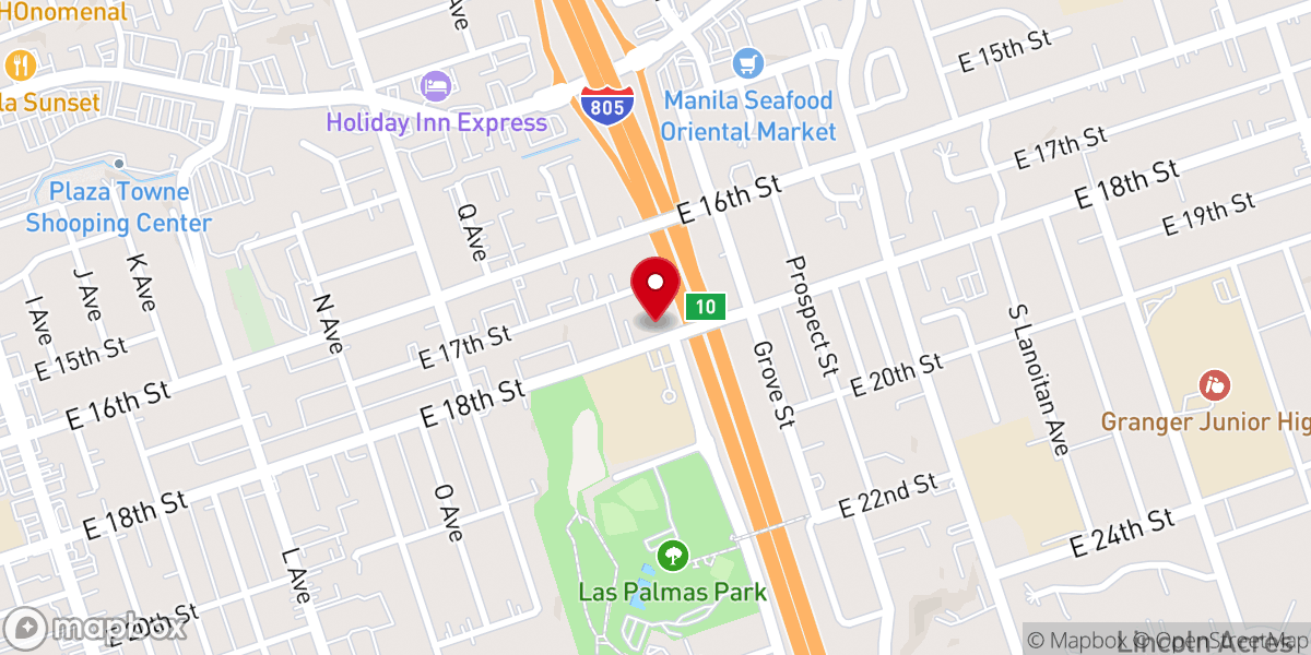 Map showing location of San Diego Korean Baptist Church