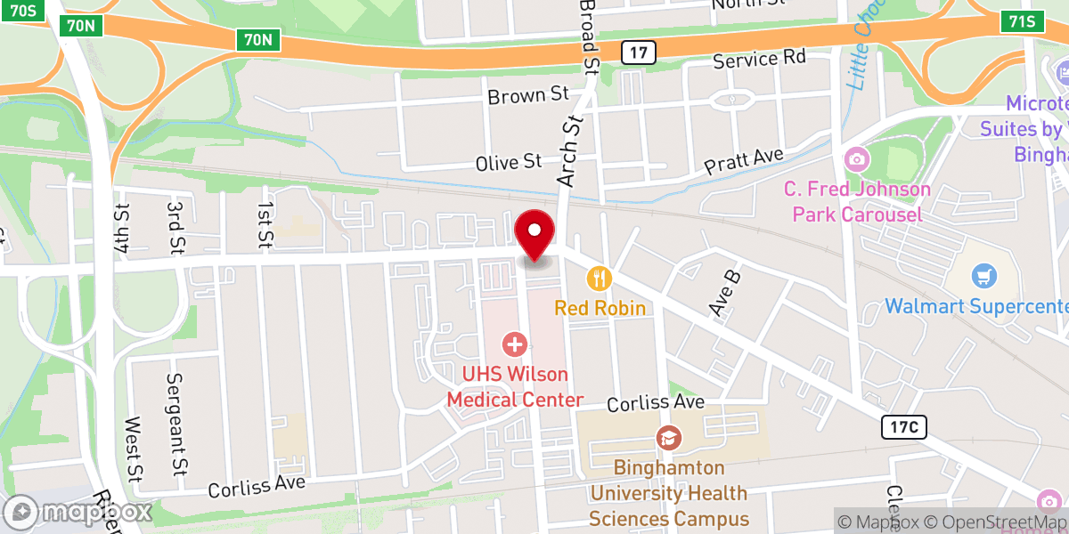 Map showing location of Sarah Jane Johnson Memorial United Methodist Church