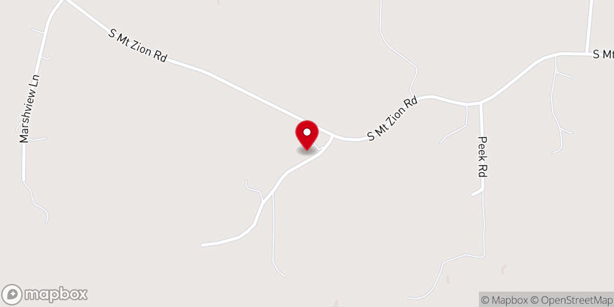Map showing location of Mt Zion MB Church