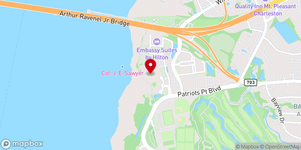 Map showing location of Harborside East I Charleston