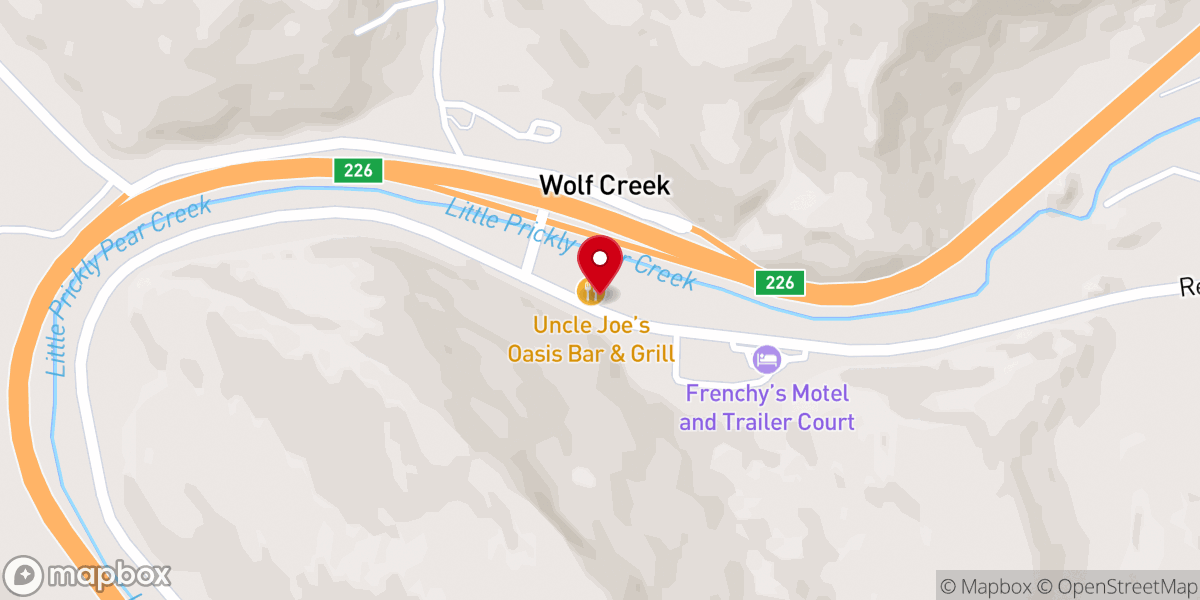 Map showing location of Wolf Creek Baptist Church