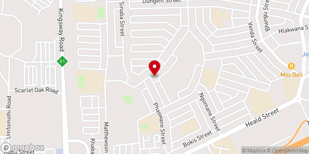 Map showing location of Pentecostal Holiness Church Daveyton