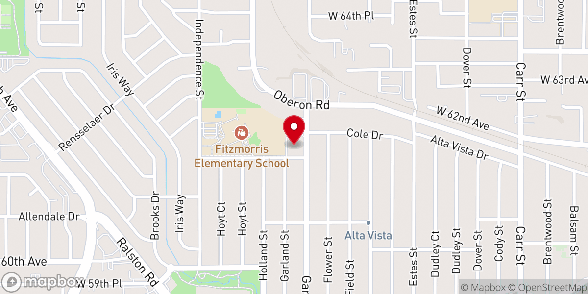 Map showing location of Mile High Vineyard Arvada