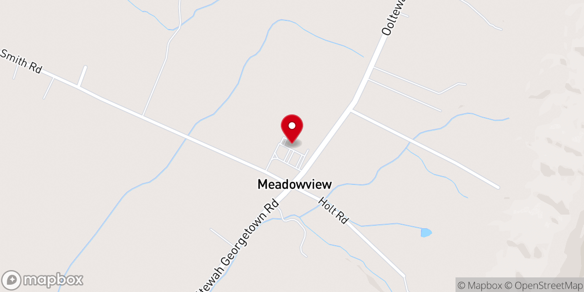 Map showing location of Meadowview Baptist Church