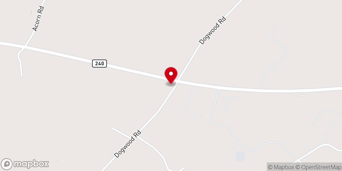 Map showing location of Pine Grove Church of God