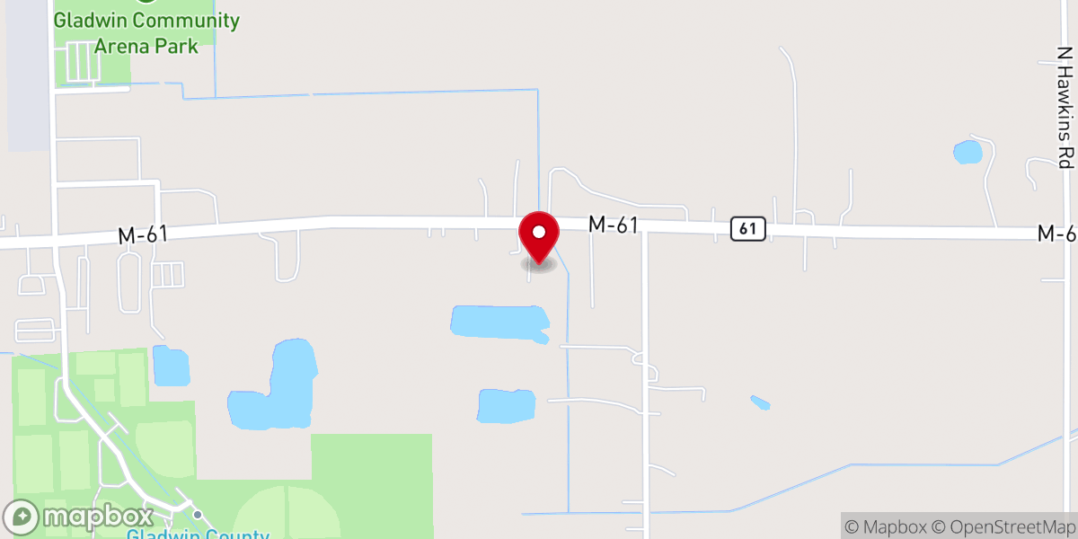 Map showing location of Community of Christ - Gladwin
