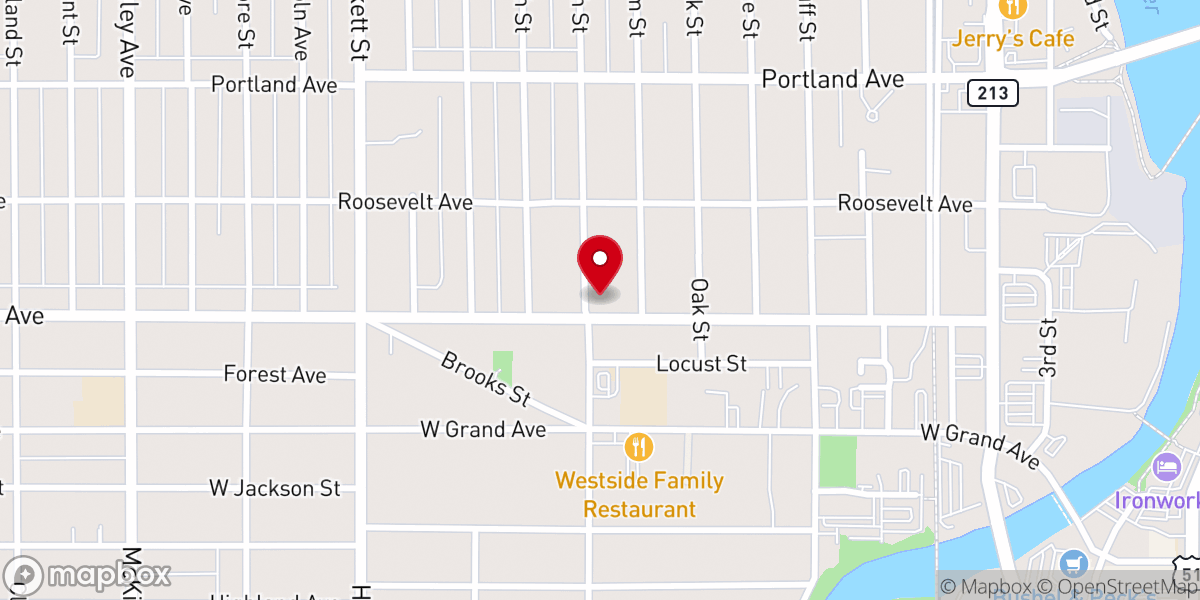 Map showing location of St Paul Lutheran Church