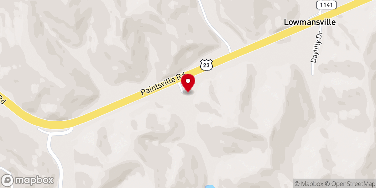 Map showing location of Georges Creek United Baptist Church