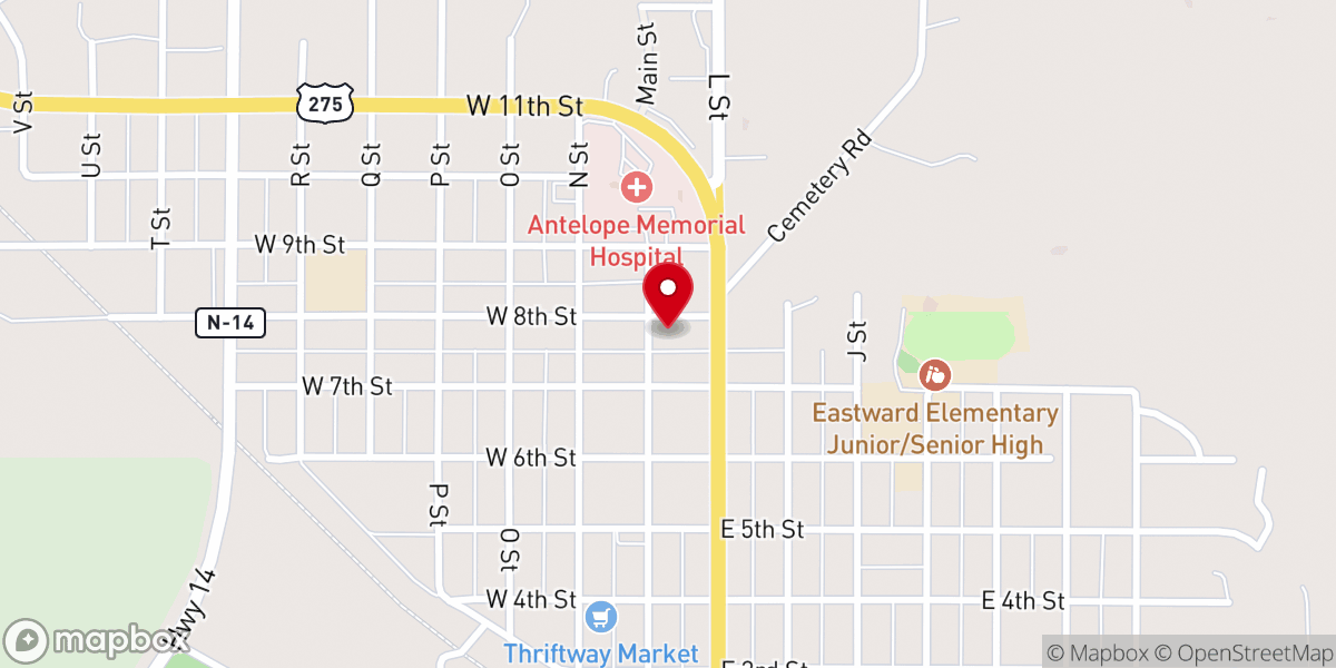 Map showing location of Church of Christ