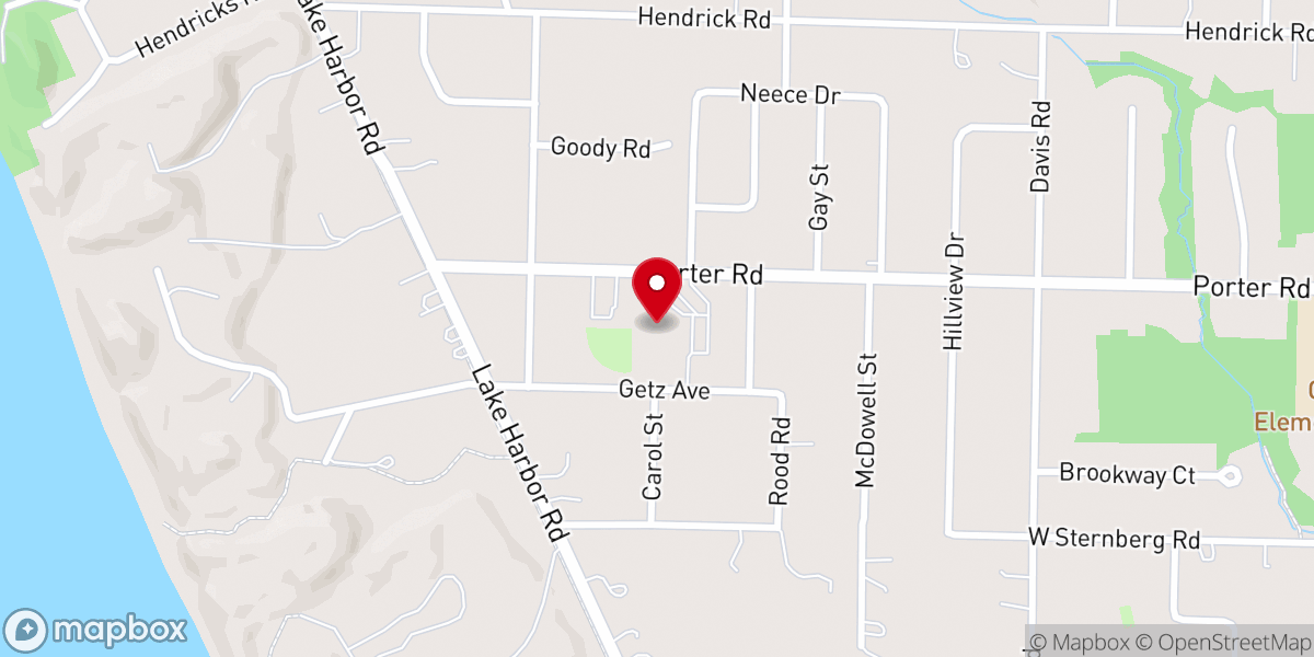 Map showing location of Unity Reformed Church