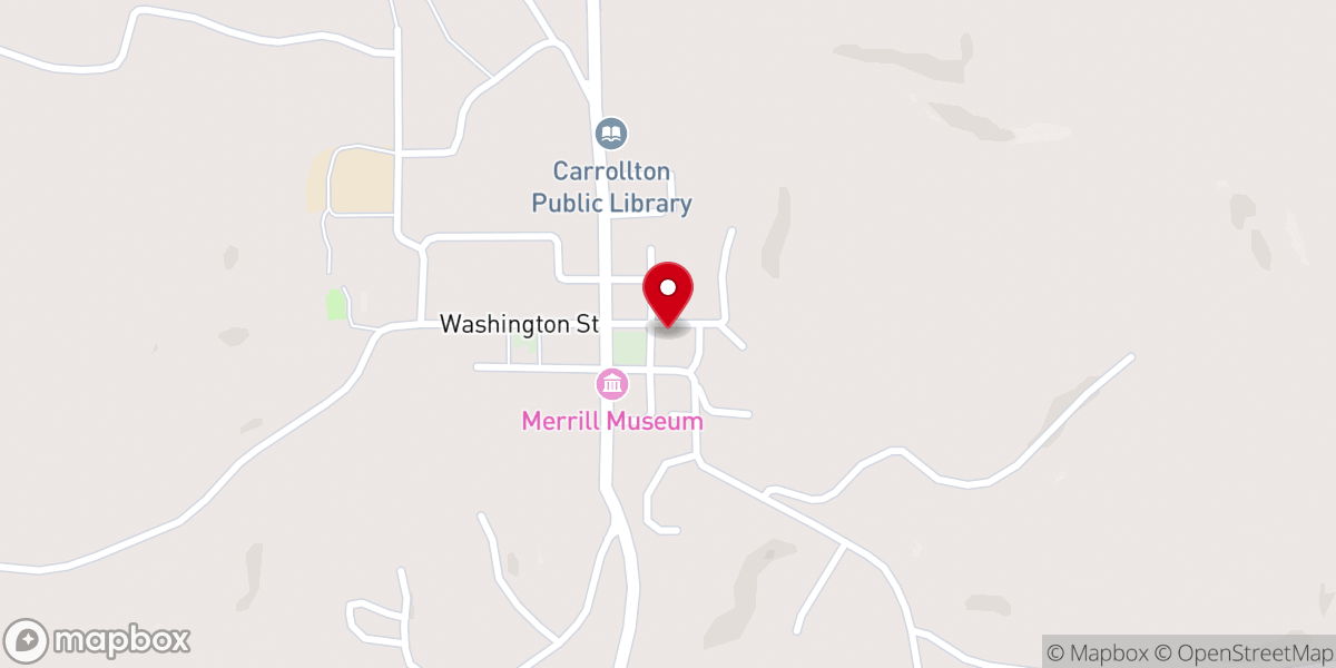 Map showing location of Carrollton Presbyterian Church