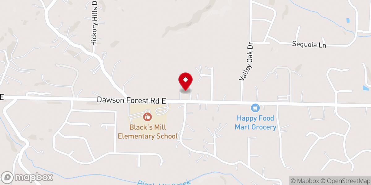 Map showing location of Chestatee Worship Center Church