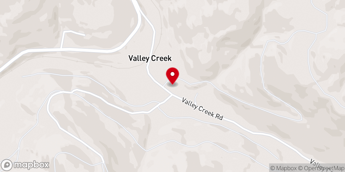 Map showing location of Valley Creek Missionary Baptist Church